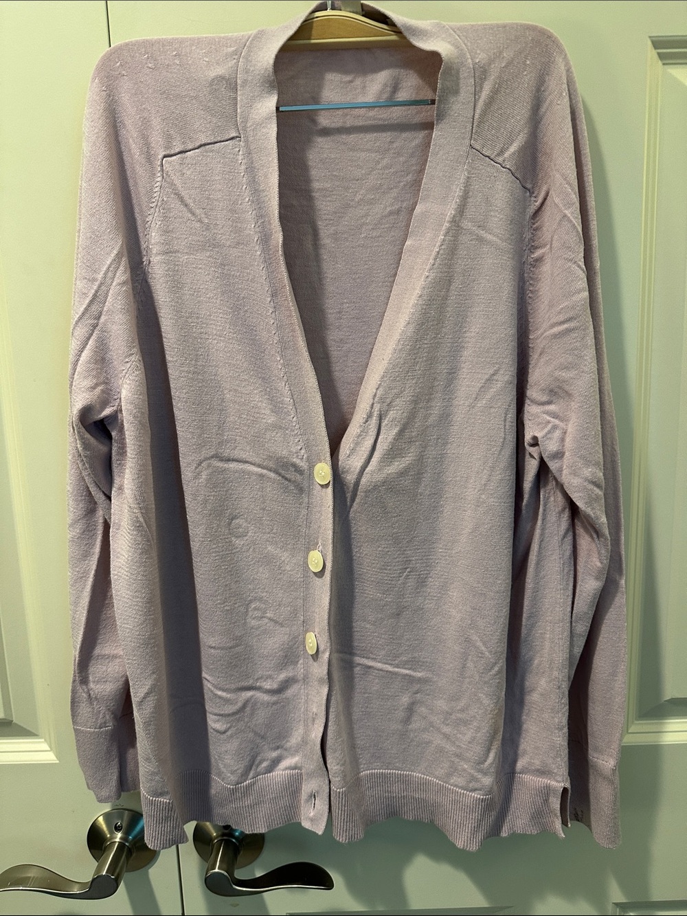 LOFT Lilac Button-Up Lightweight Cardigan